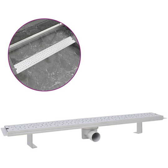 Vidaxl - Linear Shower Drain Bubble 830x140 mm Stainless Steel