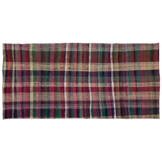August Grove Girit Beige Striped Hand-Knotted Area Rug