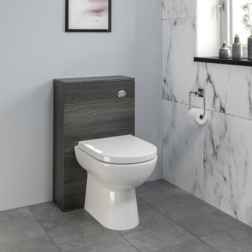Aurora Charcoal Grey Concealed Cistern Unit & Toilet 500mm W 215mm D