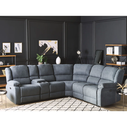 Corner Fabric Electric Recliner Sofa Grey ROKKE