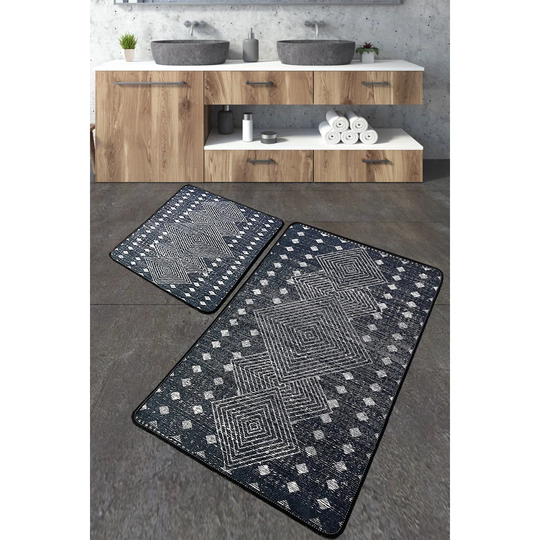 Holtzman 2 Piece Rectangle Bath Rug Set