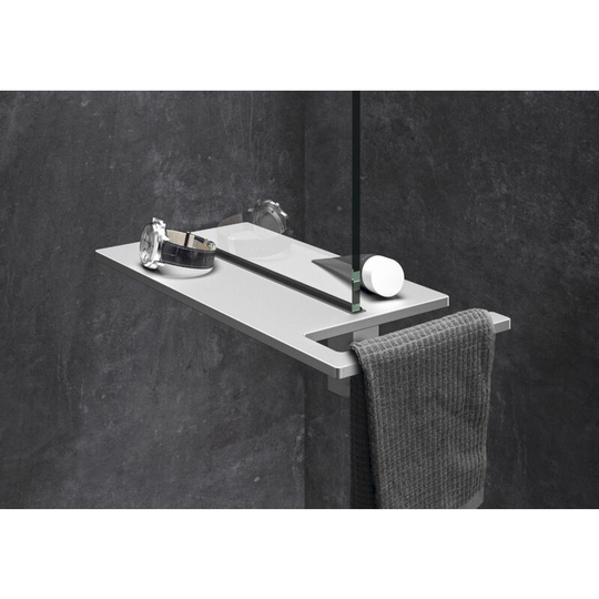 Hppe - hüppe Select+ Towel rack with shelf 40 x 22 cm, Matt Silver