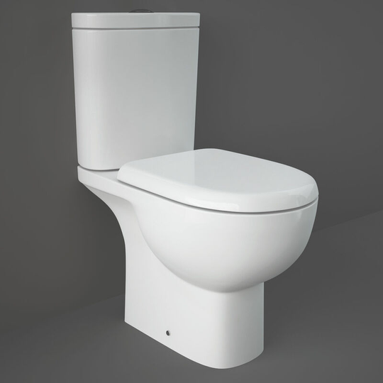 Rak Ceramics - rak Tonique Close Coupled Toilet Open Back Push Button Cistern - Soft Close Seat