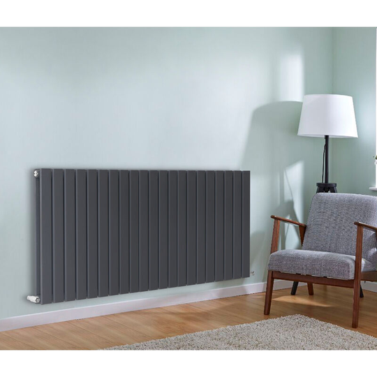 NRG - Anthracite Flat Panel Radiator Designer Column Bathroom Central Heating Double 600x1428mm