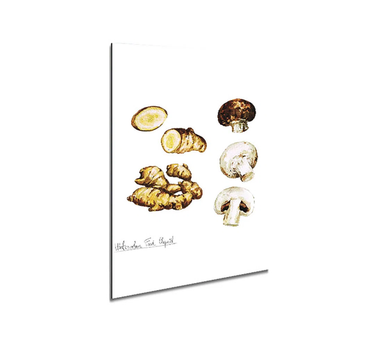 Mushrooms and Ginger - Unframed Painting on Metal