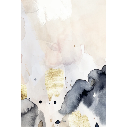 Indigo Blush and Gold IV by Victoria Barnes - Wrapped Canvas Painting Print
