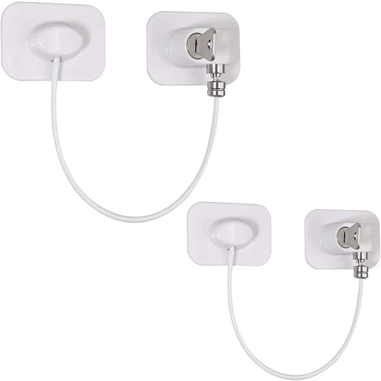 Perleraregb - 2 kids refrigerator locks, cabinet door locks, solid viscose locks (white) to restrict baby door sliding door drawers