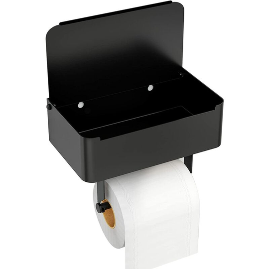 Toilet Paper Holder with Shelf, Flushable Wipes Dispenser Fits for Bathroom Wipe Storage, Keep Your Wipes Hidden Out of Sight - SUS304 Stainless