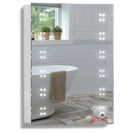 Segars 50cm x 70cm Surface Mount Mirror Cabinet with LED Lighting