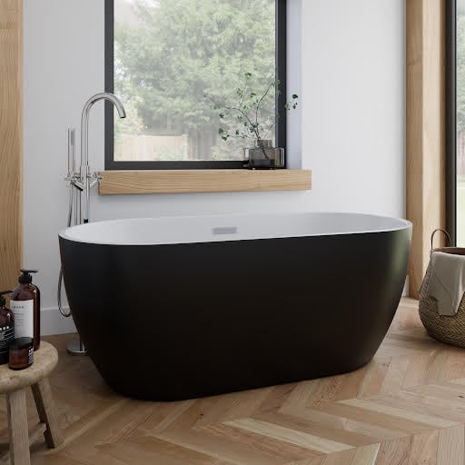Affine Opulent Small Freestanding Bath 1500mm - Matt Black