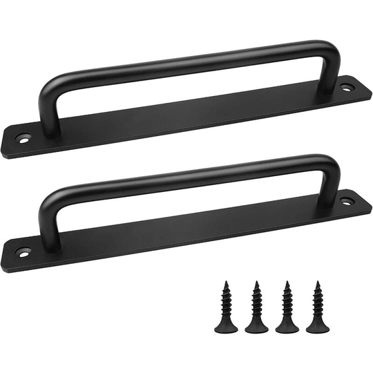 Sliding barn door handle, packet of 2 sliding door handles, black door handles for kitchen cabinet door, outdoor interior door handles with screws