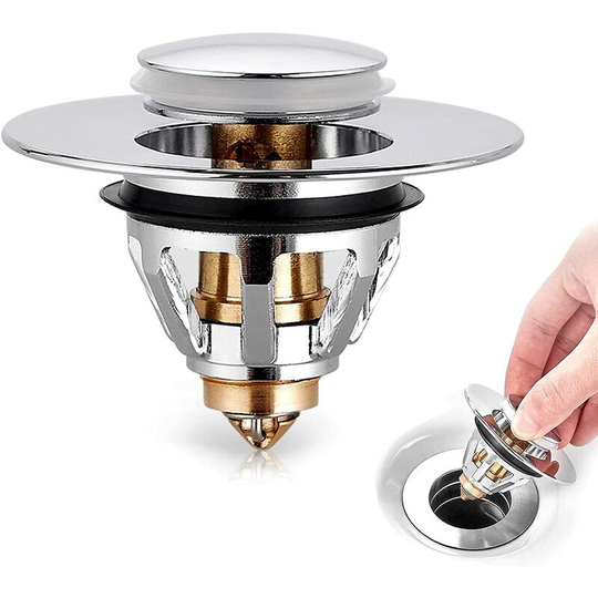 Betterlife Stainless Steel Ball Core Sink Drain Plug,Basket Strainer Waste Plug,Universal pop up Valve,Sink Stopper For Kitchen And Bathroom Sink