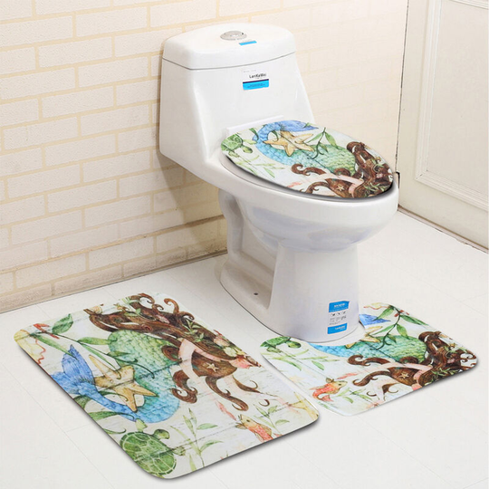Home Bathroom Decor Set 3 pcs mats