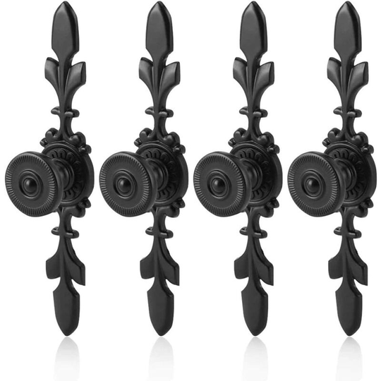 4 Piece Door Knobs Vintage Style Handle, Black Aluminum Retro Cabinet Handle, for Simple and Modern Wardrobe Doors, Drawers, Home Hardware Single