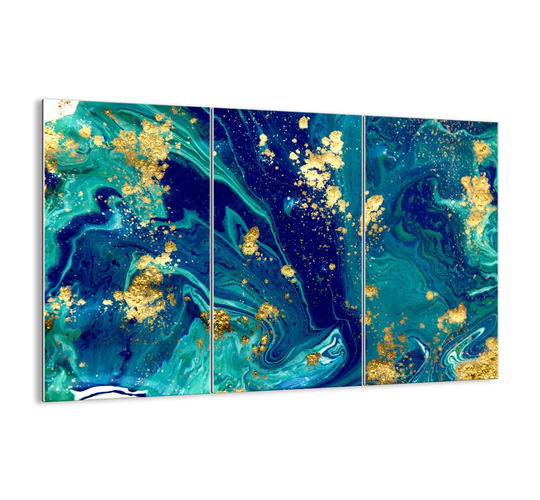 Sun Flakes - 3 Piece Unframed Graphic Art Print Set on Glass