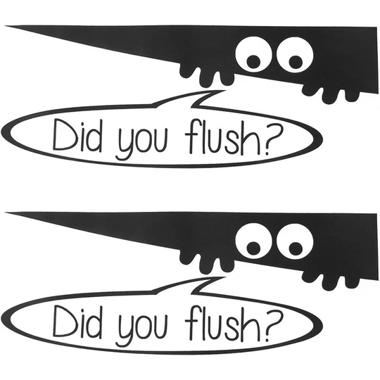 2 Pack Did You Flush Sticker Funny Reminder Toilet Seat Stickers Decals for Home Bathroom Decor
