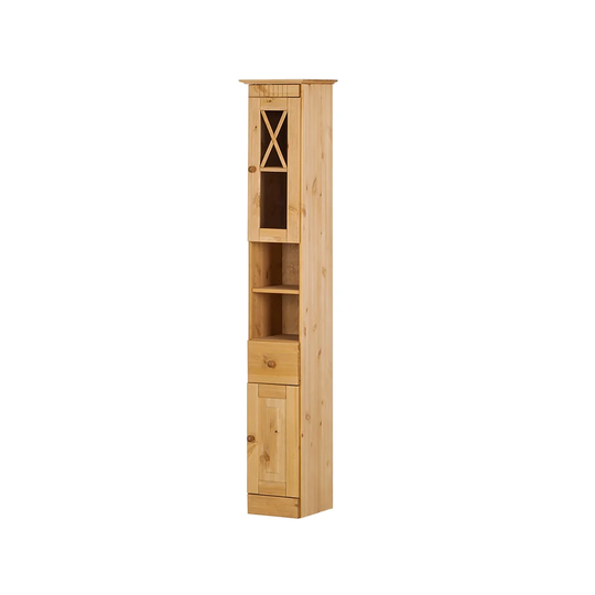 Vernita 30Cm W x 125Cm H x 30Cm D Solid Wood Free-Standing Tall Bathroom Cabinet