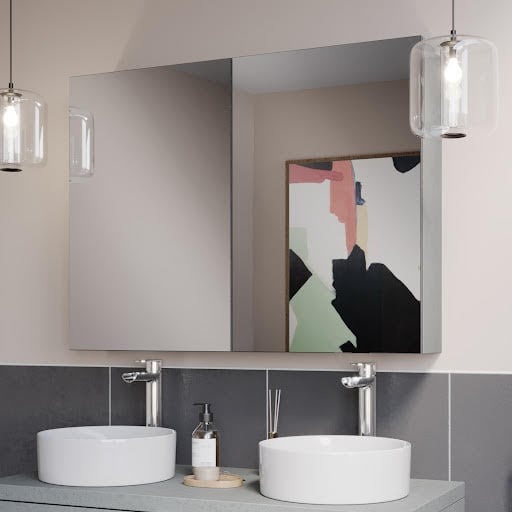 Vitusso Concrete Bathroom Mirror Cabinet 1000mm