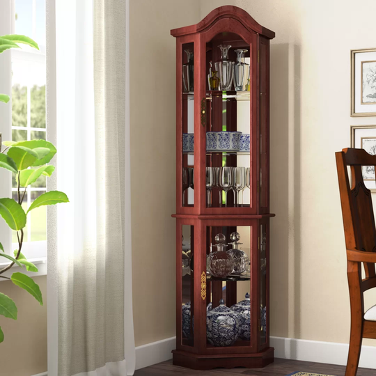 Corner Curio Cabinet with Lighting