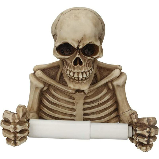 Resin Tissue Box Wall Mounted Roll Holder Home Tissue Storage Waterproof Wall Mounted Skull Shaped Box (1pc)