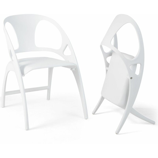2pcs Folding Dining Chair Modern Plastic Dining Armchairs Portable Guest Chair