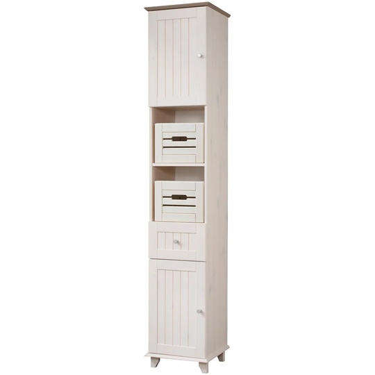 Dharmesh 30cm W x 176cm H x 32cm D Solid Wood Tall Bathroom Cabinet