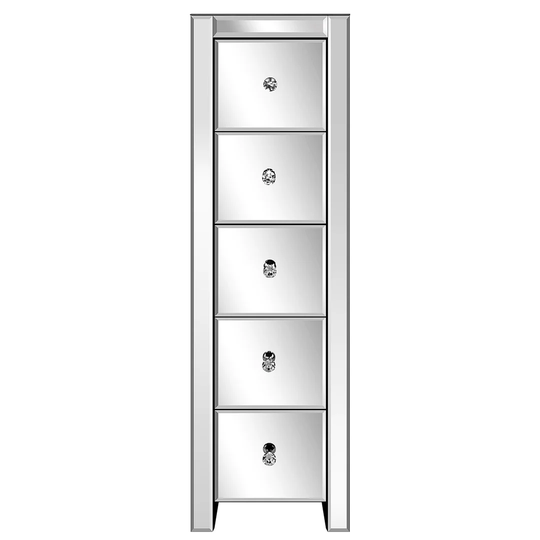 Glass Mirror Cabinet Tall Cabinet With Five Drawer