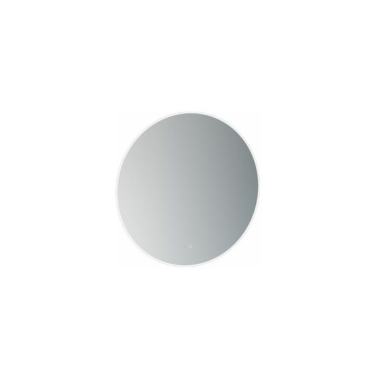 Saneux - Oska Round Illuminated Led Mirror With Demister Pad - 800mm Wide - Polished Aluminium - OS080M - Aluminium