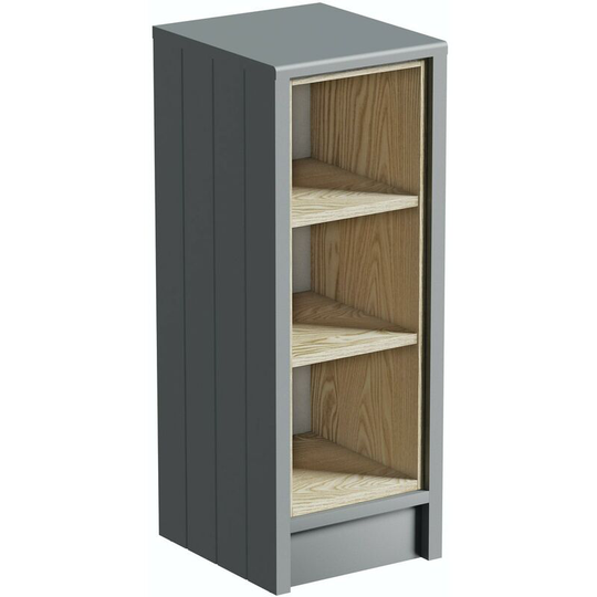 Dulwich stone grey open storage unit 800 x 300mm - Grey/Oak - Orchard