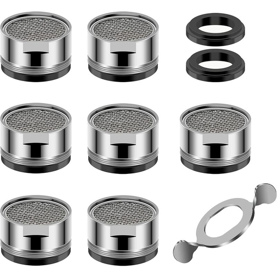 Faucet froth, 7pcs Aerator Filter Faucet Accessories, Tap filter user with seal for kitchen and bathroom, understand 10 seals and 1 chrome mousseur