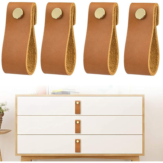 Perlerare - 4 Pieces Invisible Handles - Kitchen Cabinet Drawer Door Handles Knobs 75mm - Pull with Screws - Horizontal Kitchen Cabinet Hardware