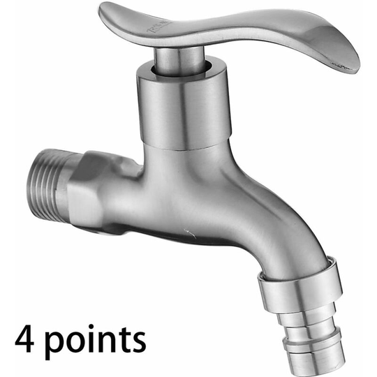 Kitchen Faucet, Stainless Steel Faucet, Washing Machine Faucet, Mop Swimming Pool Faucet, Headboard Faucet, 4-point brushed dial tap