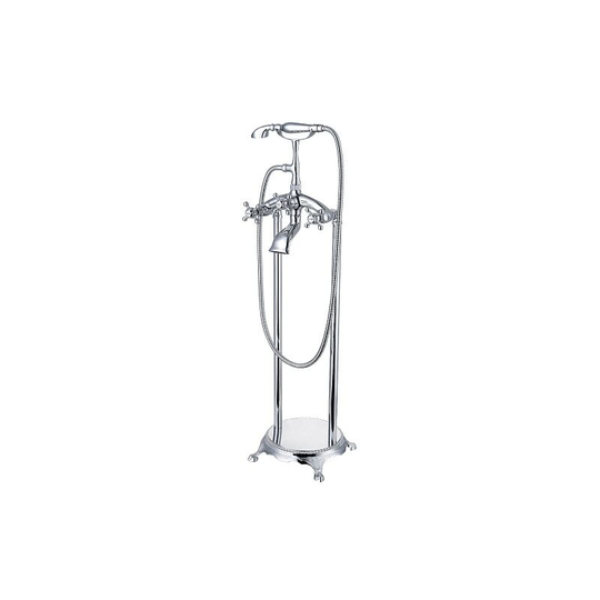 Maddalena chromed brass pedestal bath mixer tap