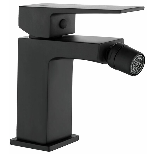 Invena - Rectangle Shaped Bidet Faucet Bathroom Black Brass Ceramic Mixer Deck Mounted