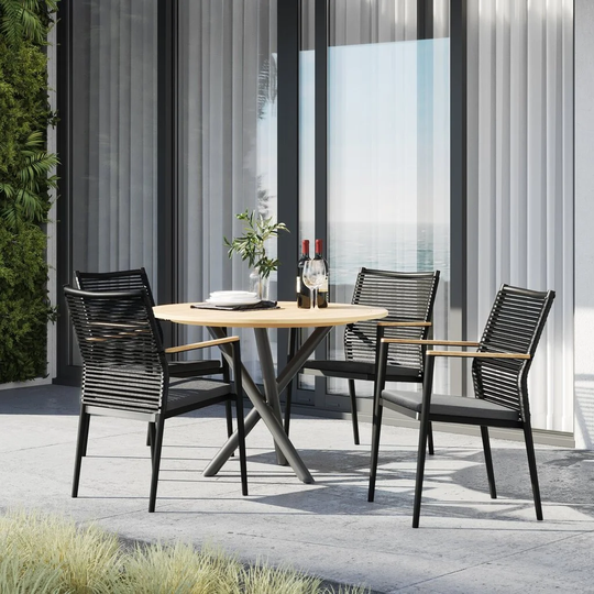 Metzger 4 Seater Dining Set with Cushions