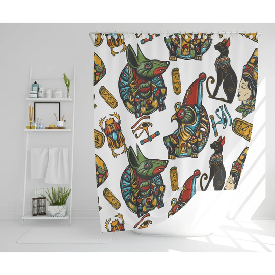 Riki Polyester Shower Curtain Set
