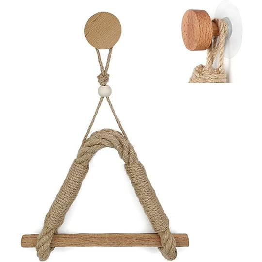 Perlerare - The Toilet Paper Holder Is Not Perforated, Retro Jute Rope Wooden Towel Rack, Retro Paper Towel Rack, Nautical Industrial Rope, Bathroom,
