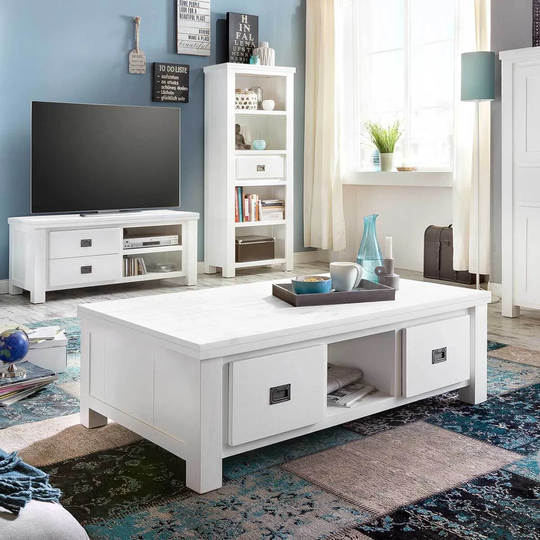 Newcastle Solid Wood 4 Legs Coffee Table with Storage