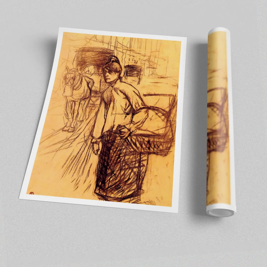 Toulouse Lautrec Study For the Washing Machine - Graphic Art Print on Paper