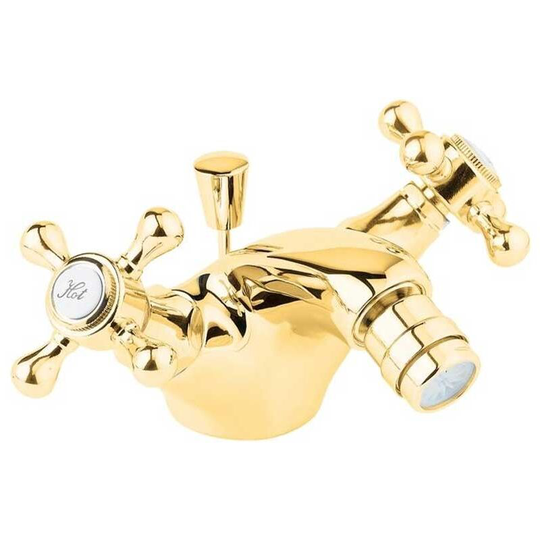 Deva - Tudor Mono Bidet Mixer Tap Gold with Pop Up Waste