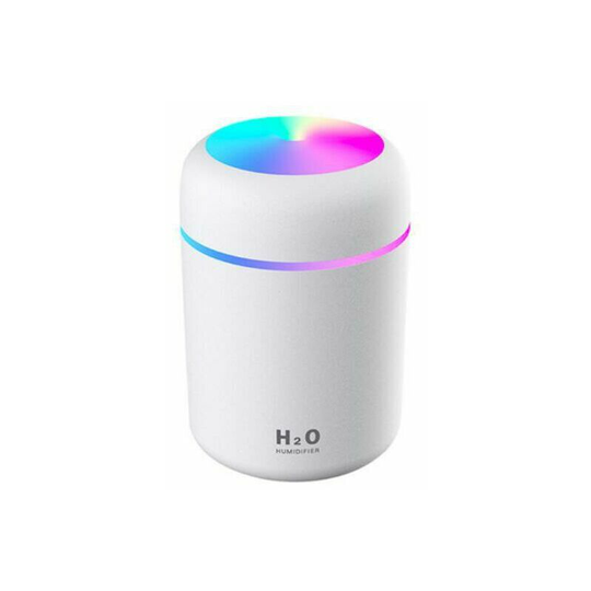 Morejieka - BR-Vie 300ml Humidifier, Mini Car Humidifier, Colorful Mood Lighting, for Home, Office, Bedroom, Intermittent Spray and Continuous Spray