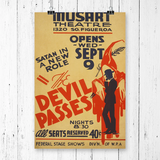 'Vintage WPA The Devil Passes' Vintage Advertisement