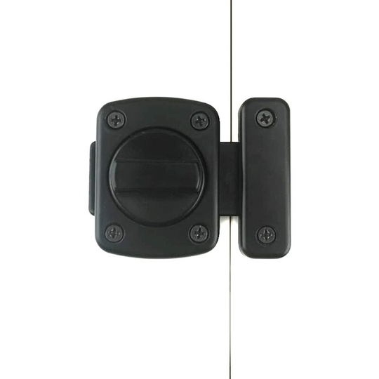 Security Door Lock, Bolt Lock Solid Revolving Door Lock/Pet Door Lock, Cabinet Furniture, Windows, Bathroom (1 Black)
