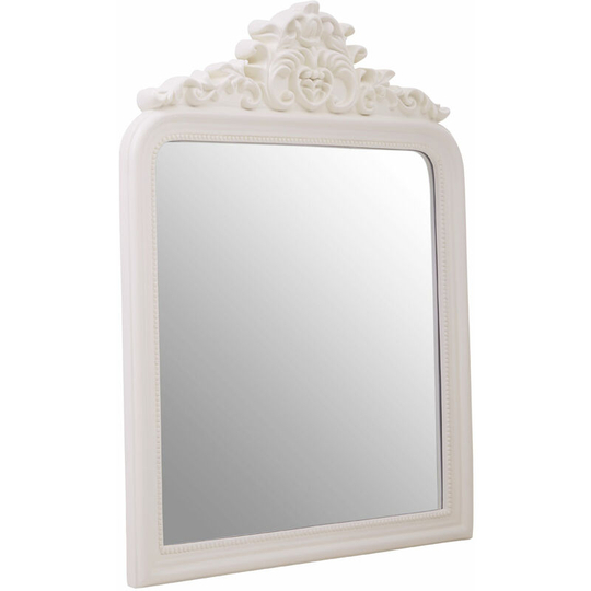 Wall Mirror / Mirrors For Garden / Bathroom / Living Room With Carving Rectangular Frame / Cream Finish Wall Mounted Mirrors W80 x D6 x H110cm.