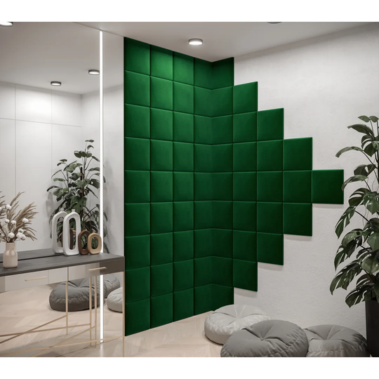 Biana 30 cm x 30 cm Peel and Stick Upholstered Wall Paneling in Green