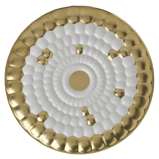 Ceramic Decorative Plate in Golden/White