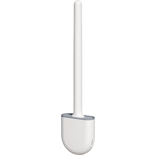 Wall-mounted Toilet Brush and Holder Soft tpr Bristles Toilet Brush No-drilling Bathroom Deep Cleaning Toilet Brush No Dead End Cleaning Brush,White