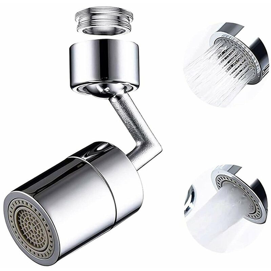 2 Modes Adjustable Faucet Aerator, 720 Degree Wide Angle Kitchen Faucet Head Aerator Faucet for Bathroom