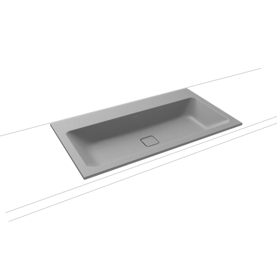 Cono Cold Grey Steel Enamel Rectangular Inset Bathroom Sink