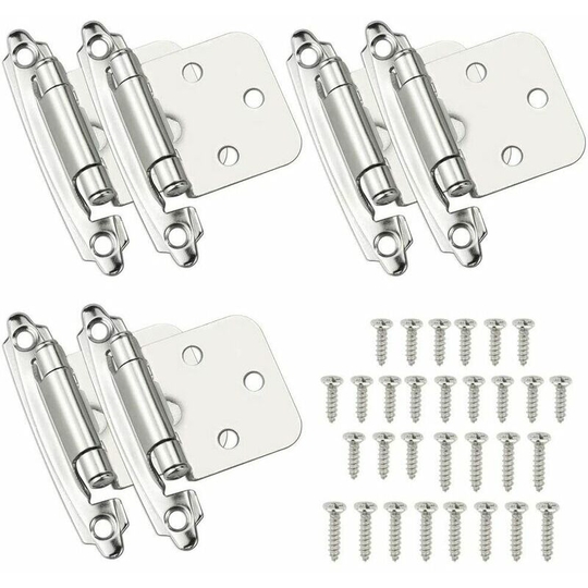6pcs Hinge Hinge Automatic Closing Hinge Cold Laminated Steel Material Ready Spring With Shock Absorber Closet Shoe Cabinet Wine Cellar Library
